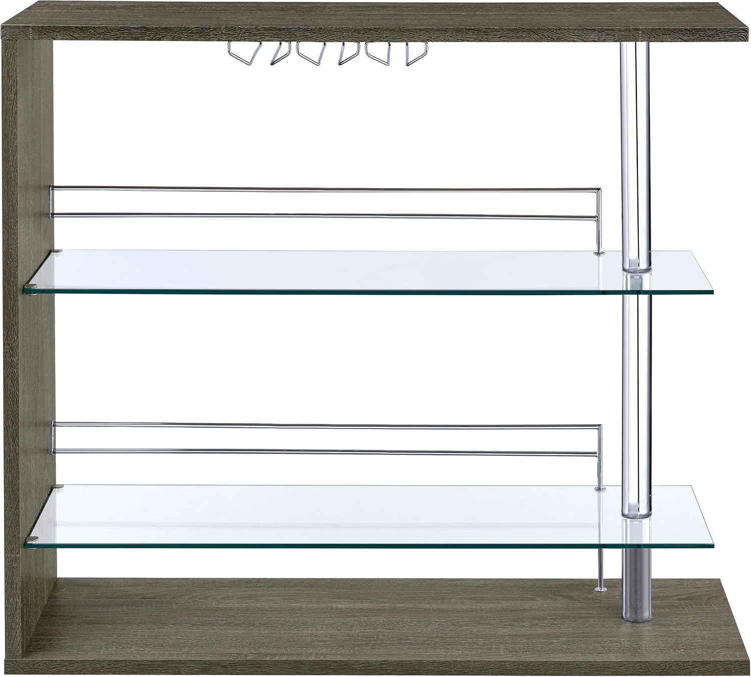 Prescott 2-Shelf Wood Wine Cabinet in Grey