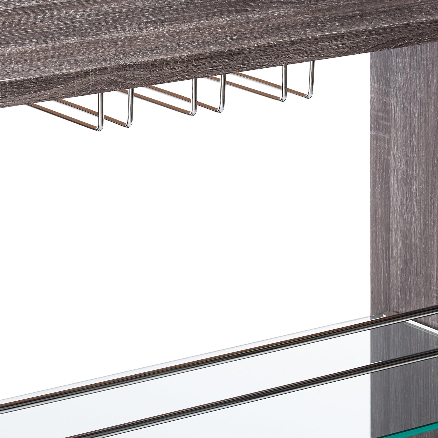 Prescott 2-Shelf Wood Wine Cabinet in Grey