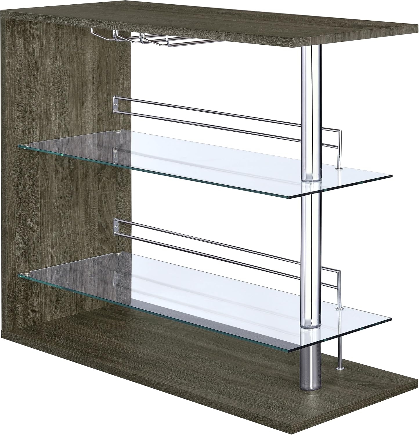 Prescott 2-Shelf Wood Wine Cabinet in Grey