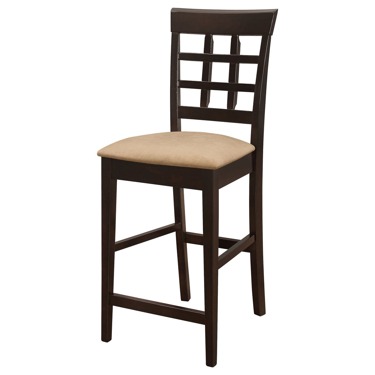 Gabriel Lattice Back Counter Height Chairs (Set of 2) Cappuccino and Tan