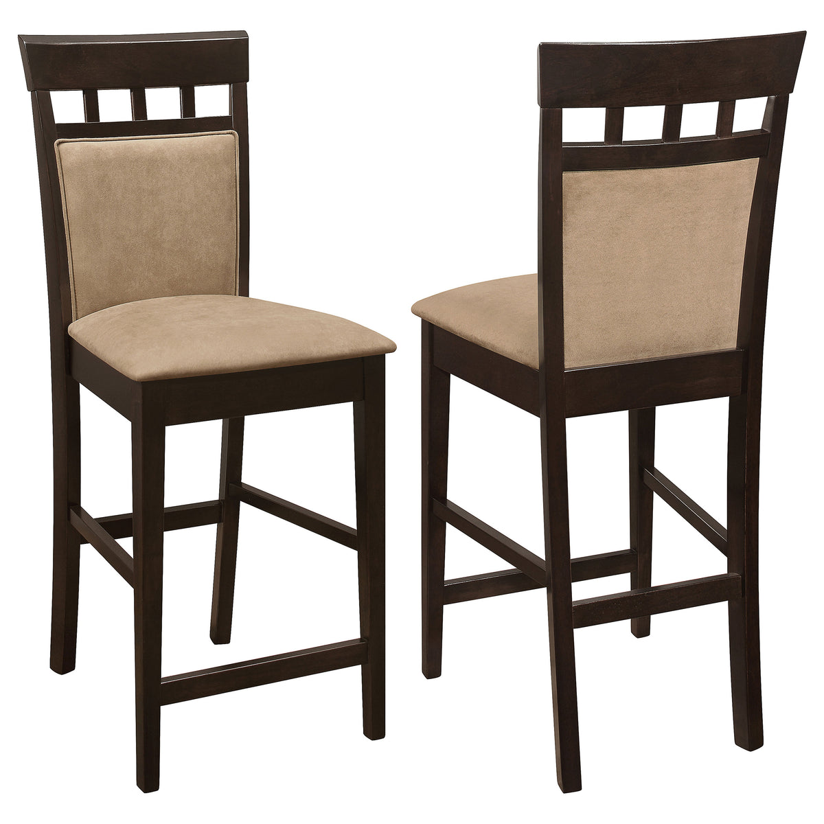 Gabriel Slat Back Counter Height Chairs (Set of 2) Cappuccino and Tan