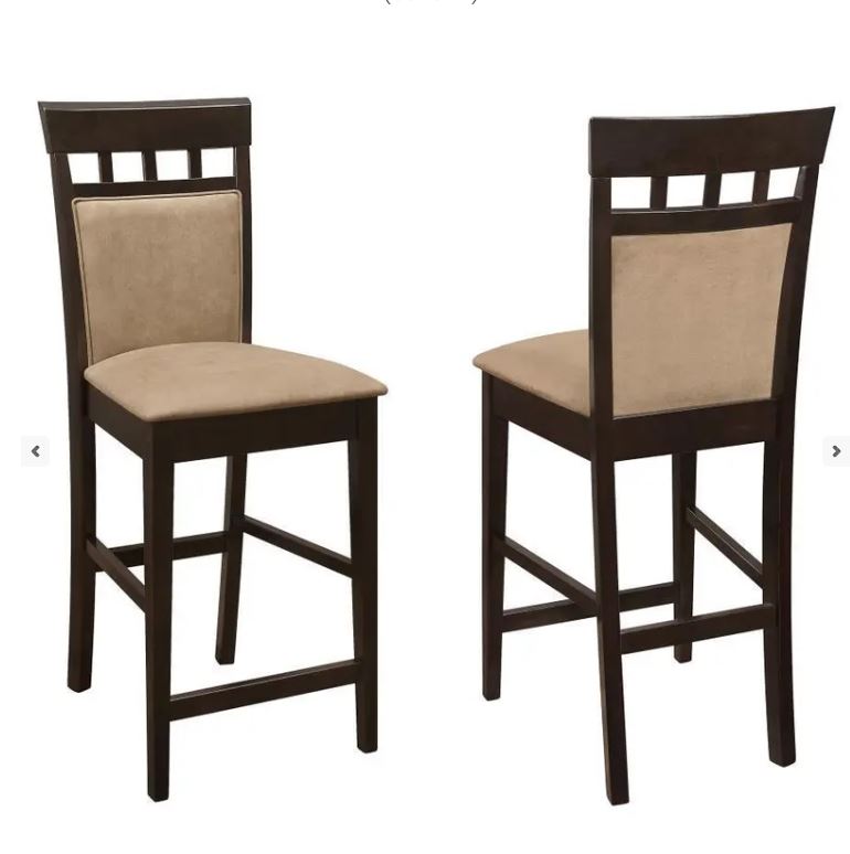 Coaster Upholstered Bar Stools Cappuccino And Tan (Set Of 2) 29" H 100220