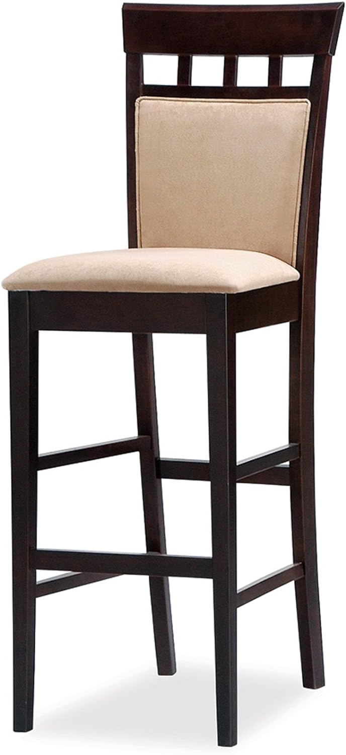 Coaster Upholstered Bar Stools Cappuccino And Tan (Set Of 2) 29" H 100220