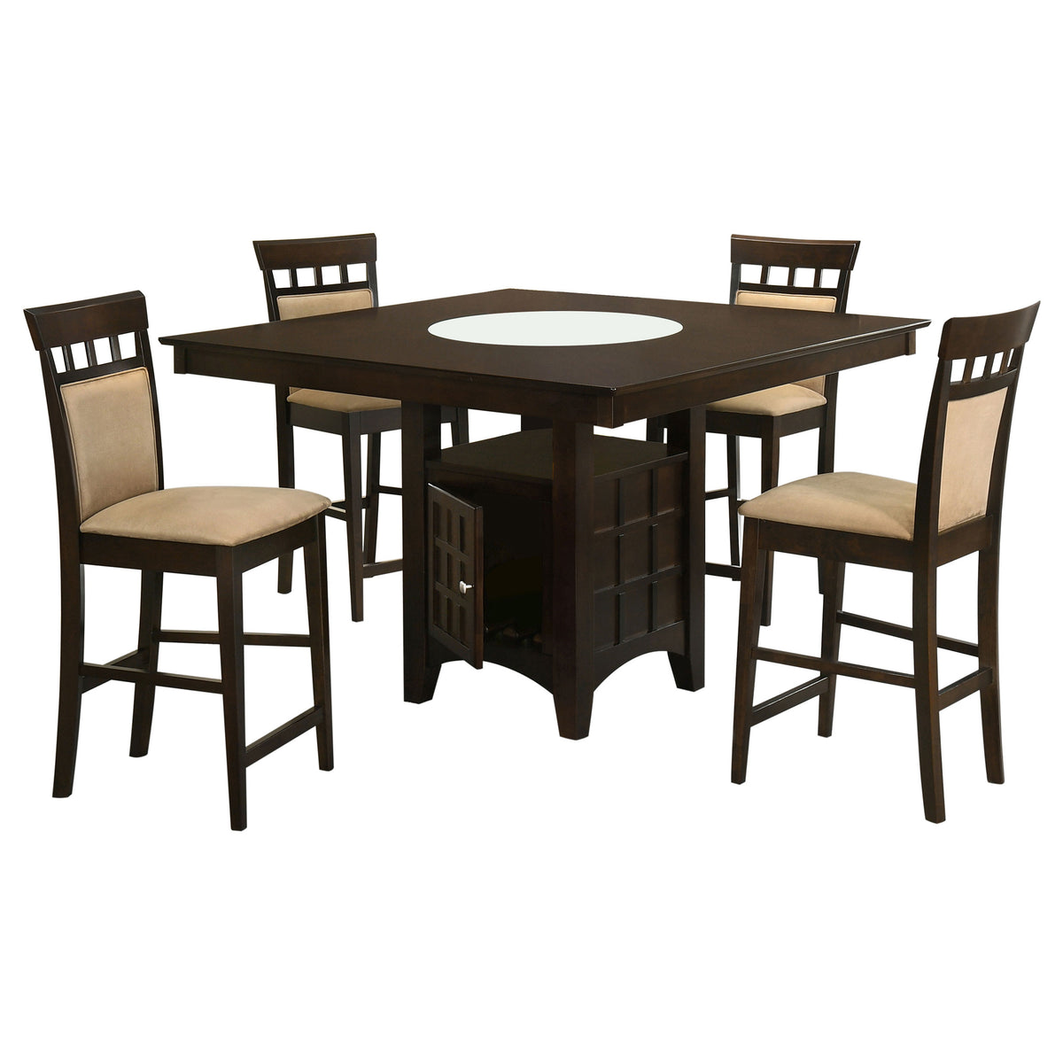 Gabriel 5-piece Square Counter Height Dining Set with Slat Back Chairs Cappuccino