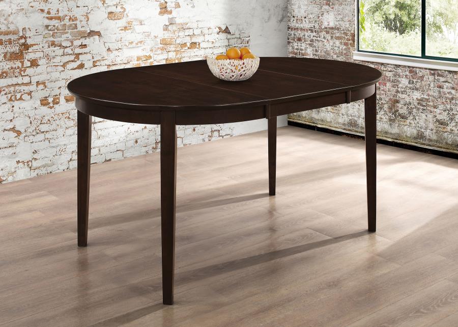 Gabriel Oval Butterfly Leaf Dining Table Cappuccino 60"