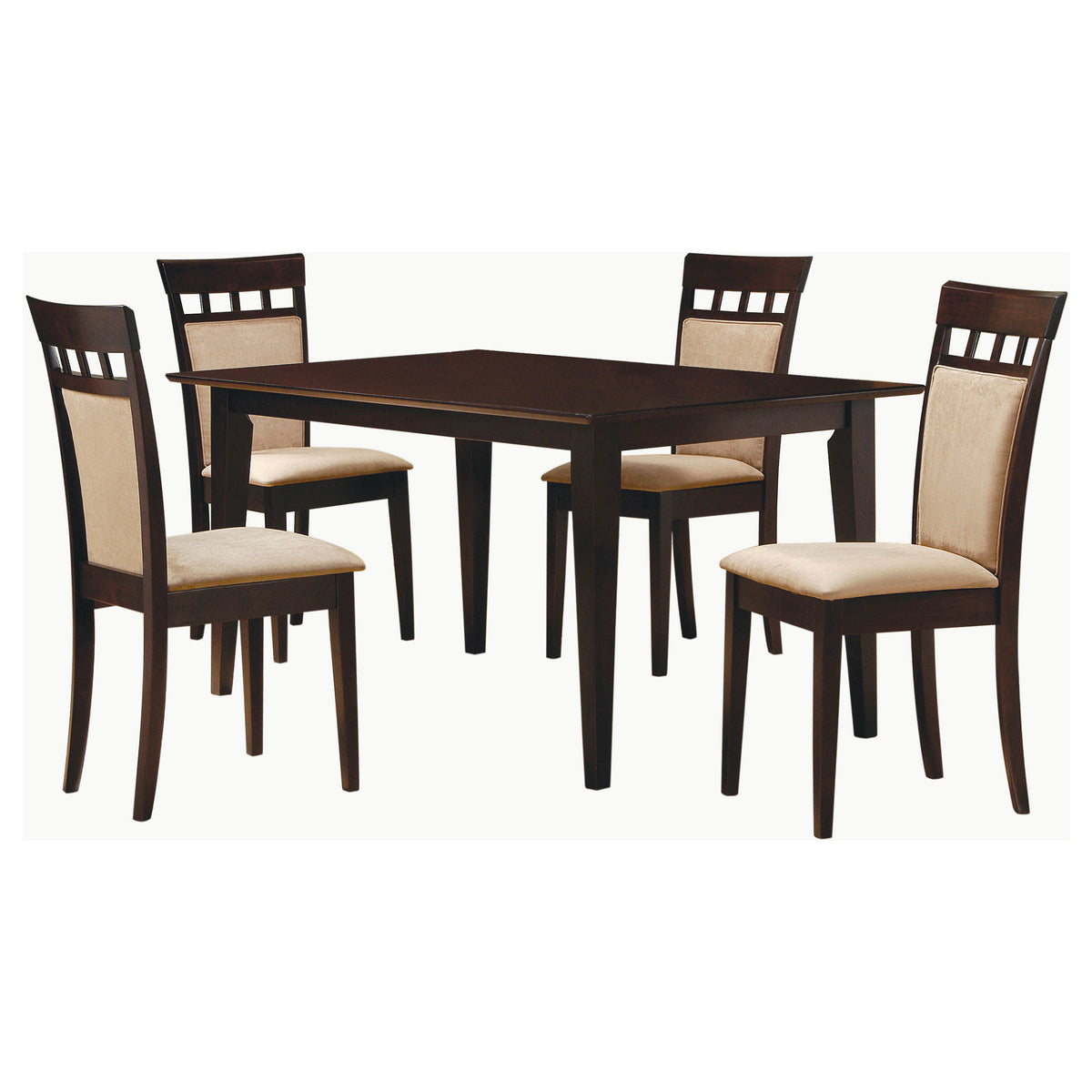 Gabriel 5-piece 59-inch Rectangular Dining Set with Closed Back Chairs Cappuccino