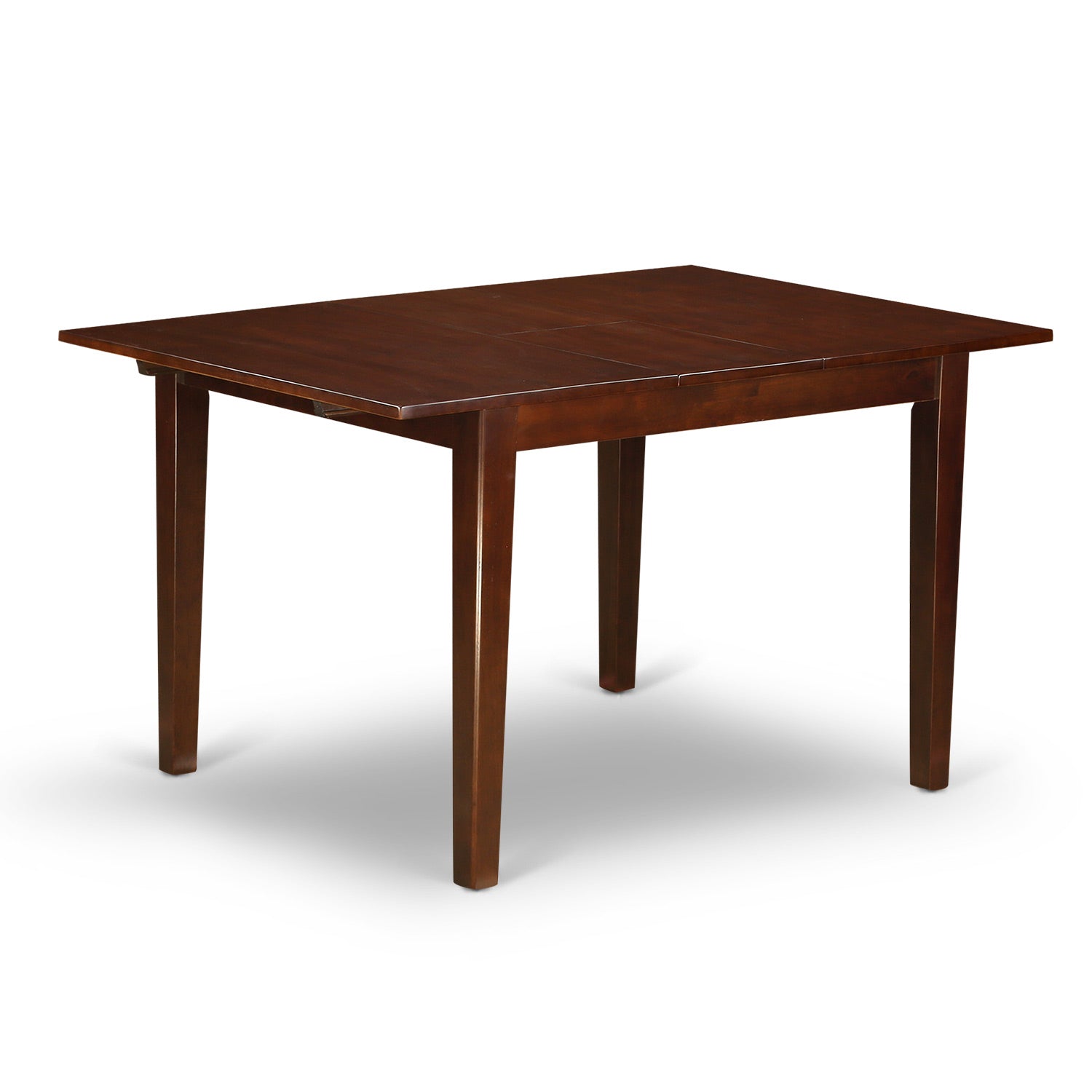 NOBR5-MAH-04 5Pc Dining Set Includes a Rectangle Dinette Table with Butterfly Leaf and Four Parson Chairs with Light Fawn Fabric, Mahogany Finish