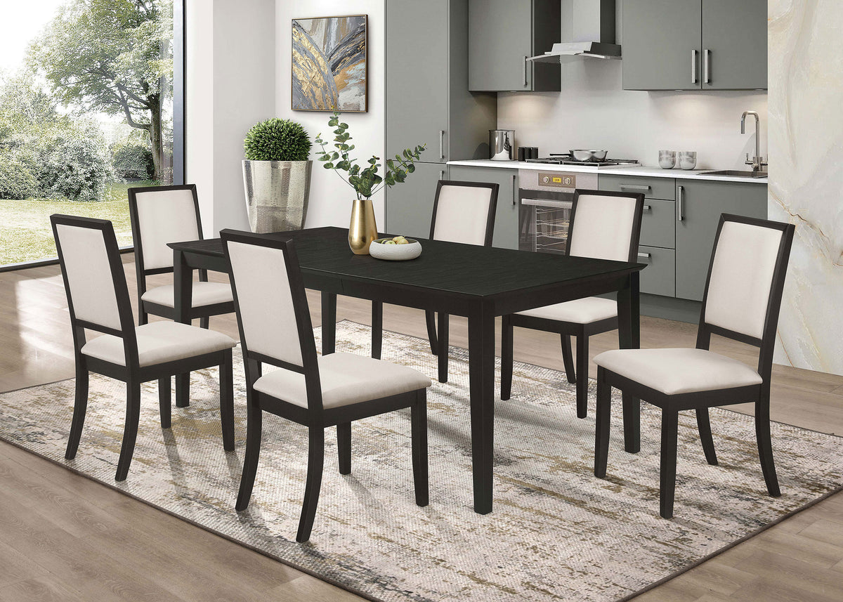 Louise 60 to 78-inch Rectangular Extension Dining Table Black