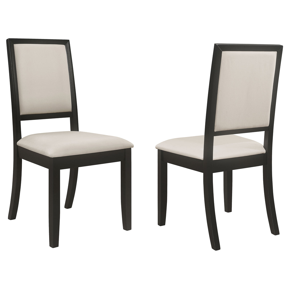 Louise Upholstered Dining Side Chairs (Set of 2) Cream and Black