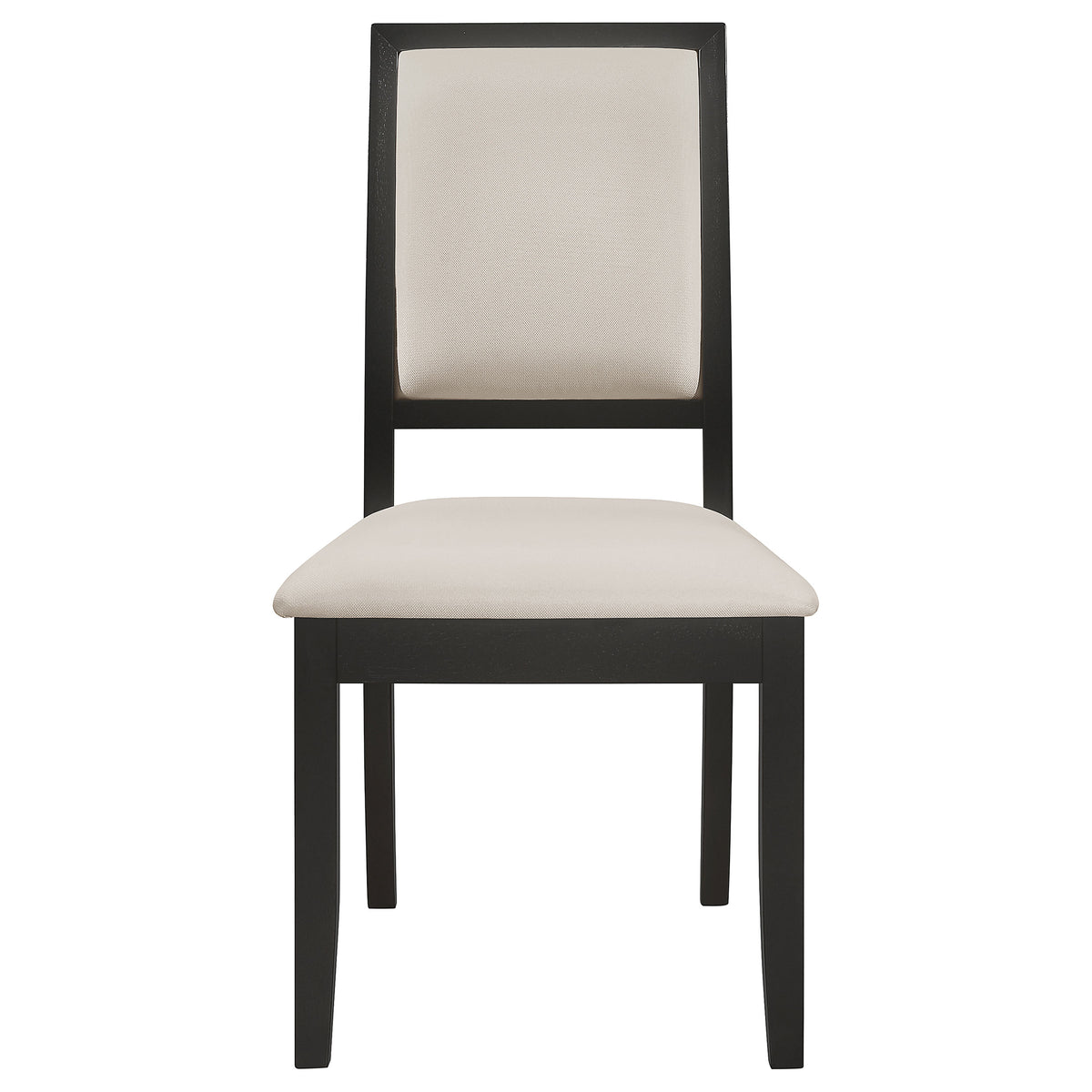 Louise Upholstered Dining Side Chairs (Set of 2) Cream and Black