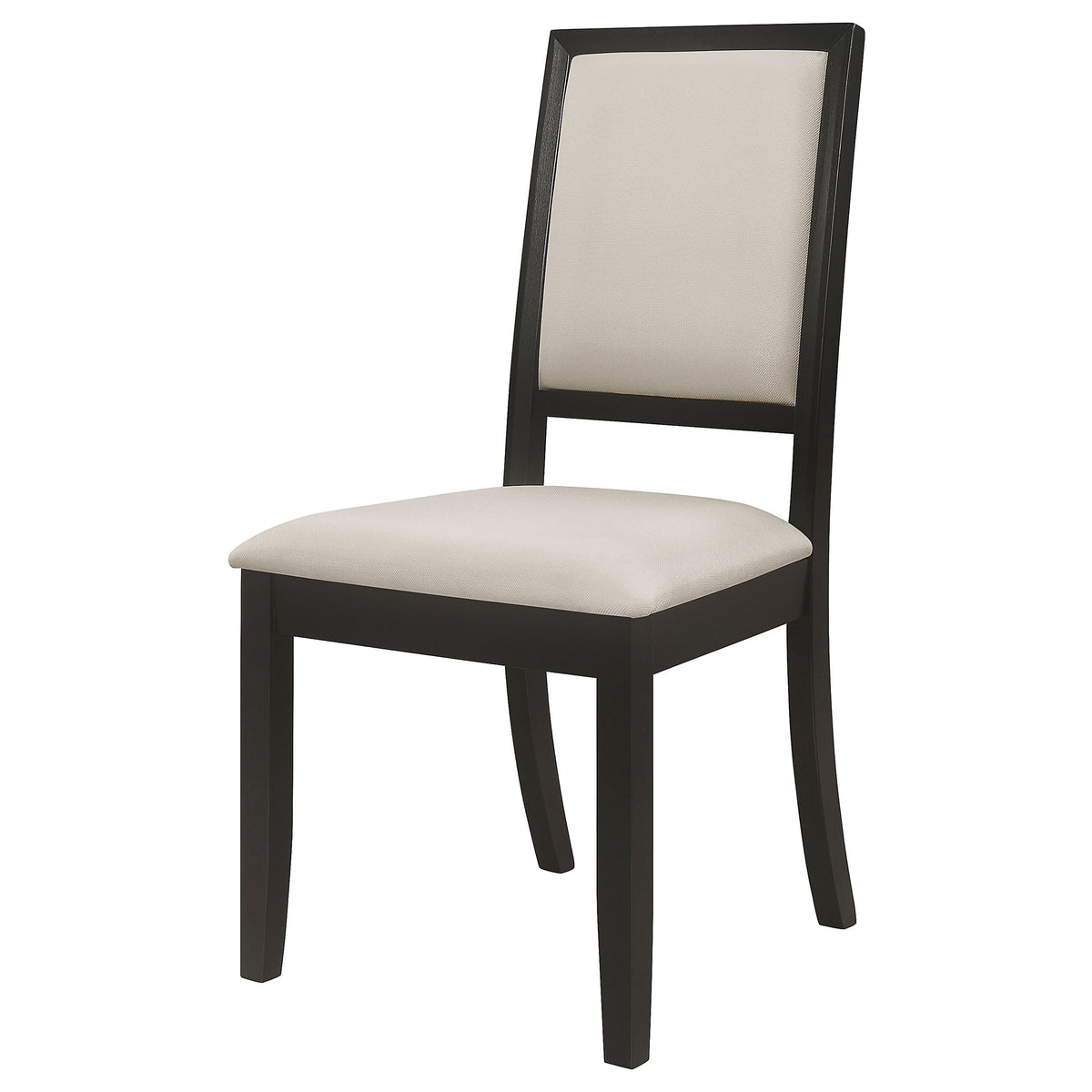 Louise Upholstered Dining Side Chairs (Set of 2) Cream and Black