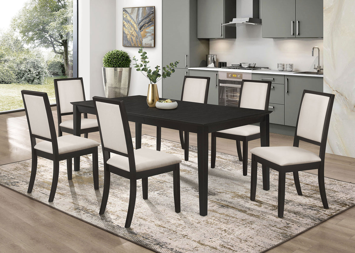 Louise Upholstered Dining Side Chairs (Set of 2) Cream and Black