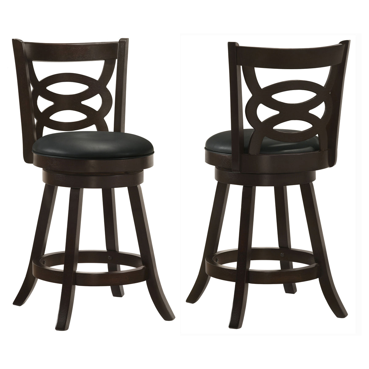 Calecita Wood Swivel Counter Stools (Set of 2) Cappuccino