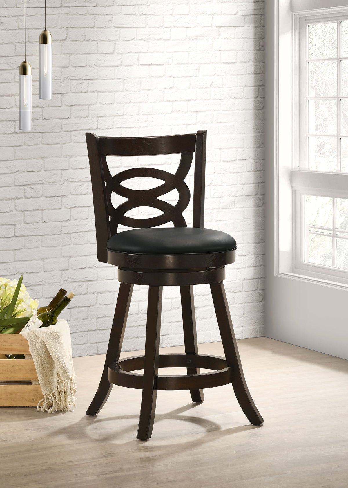 Calecita Wood Swivel Counter Stools (Set of 2) Cappuccino