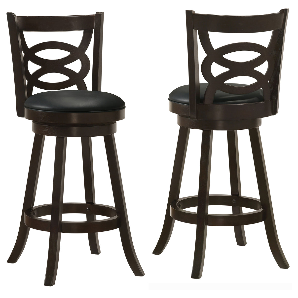 Calecita Wood Swivel Bar Chairs (Set of 2) Cappuccino