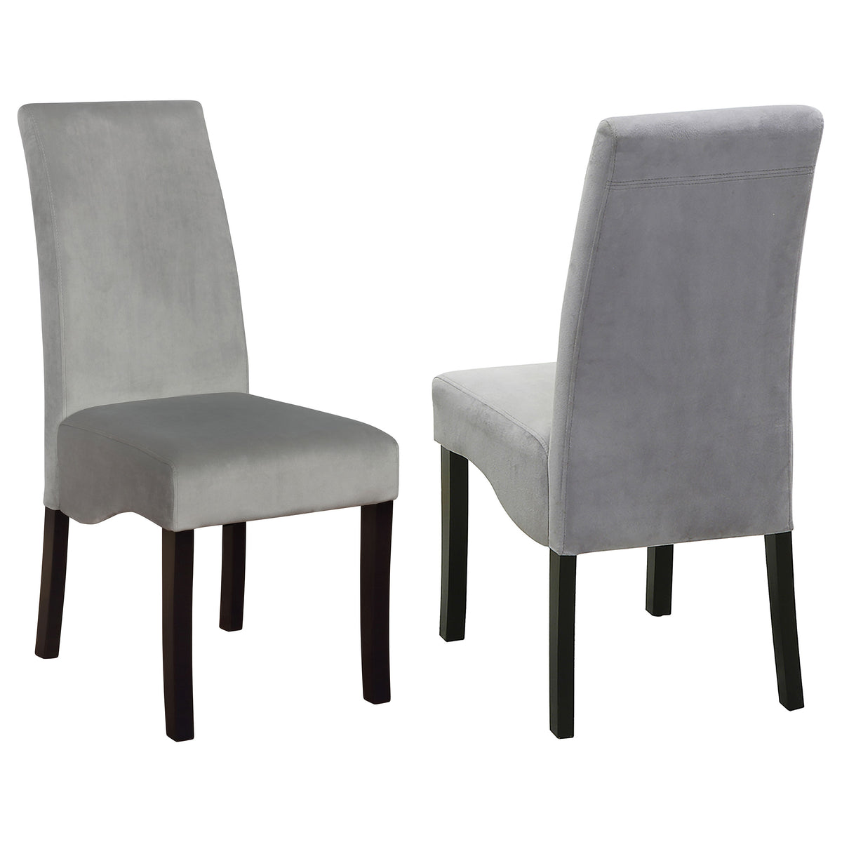 Stanton Velvet Upholstered Dining Side Chairs (Set of 2) Grey and Black