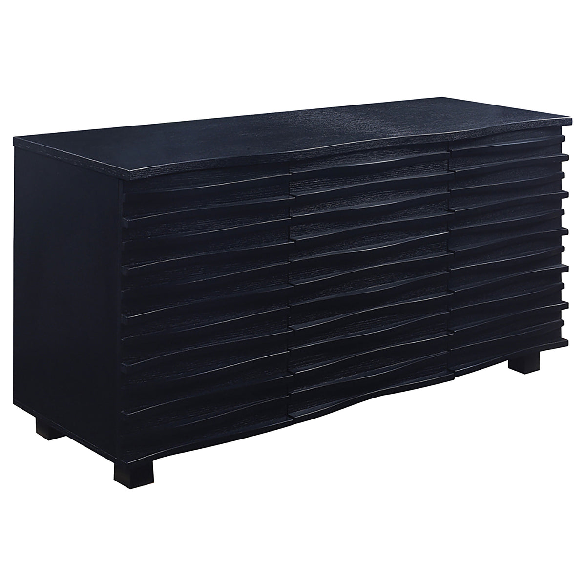 Stanton 3-drawer Wave-Front Sideboard Buffet Black