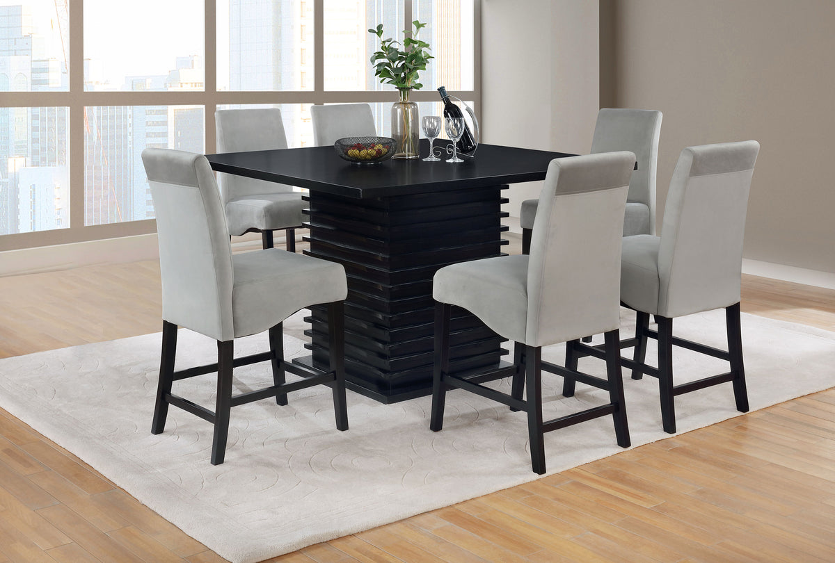 Stanton 7-piece Square Counter Height Dining Set Black and Grey