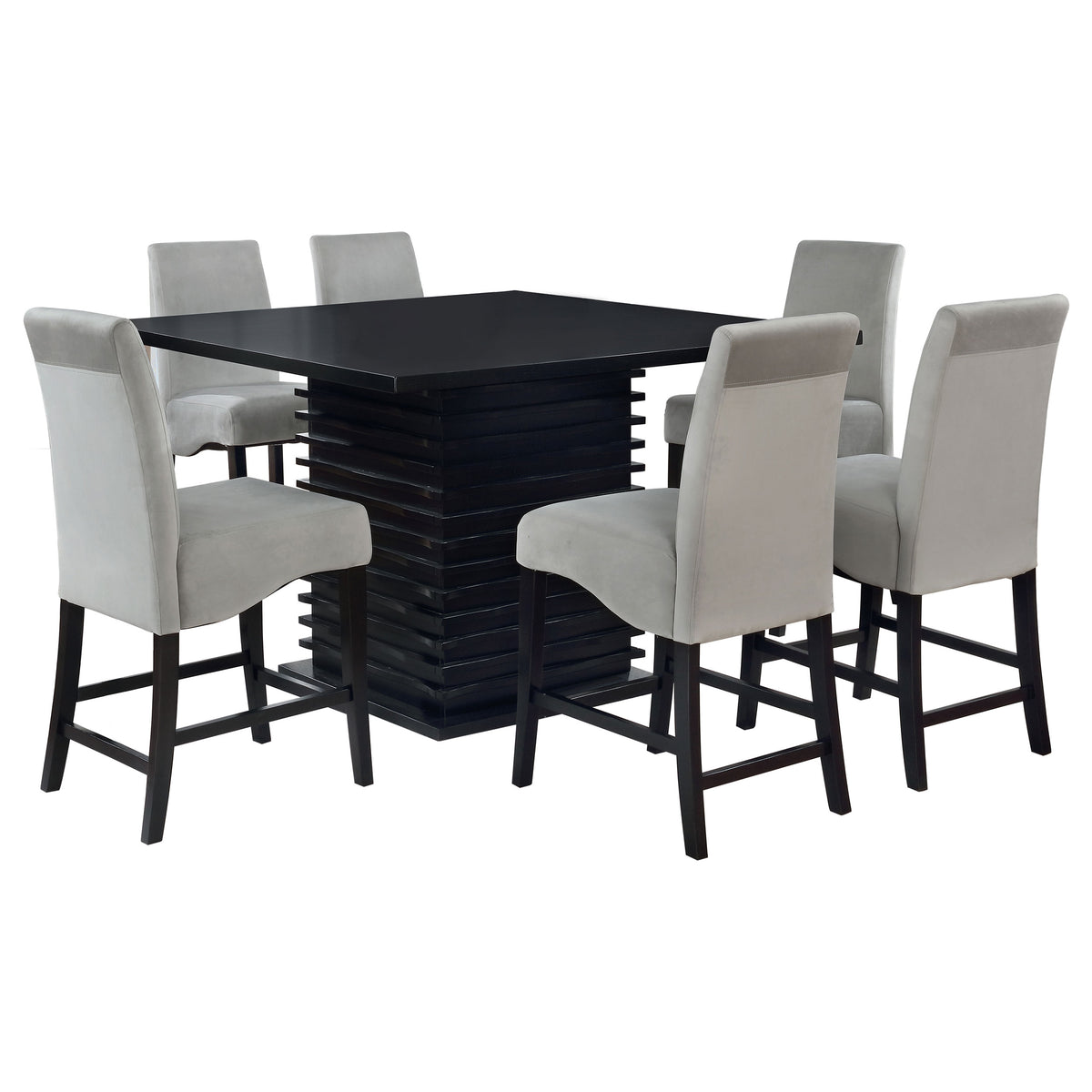 Stanton 7-piece Square Counter Height Dining Set Black and Grey