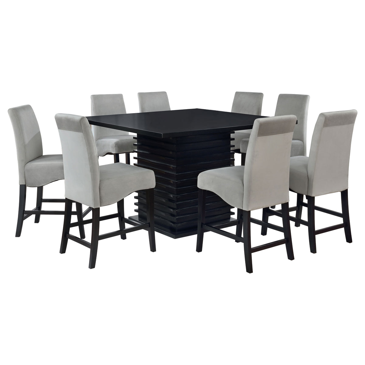 Stanton 9-piece Square Counter Height Dining Set Black and Grey