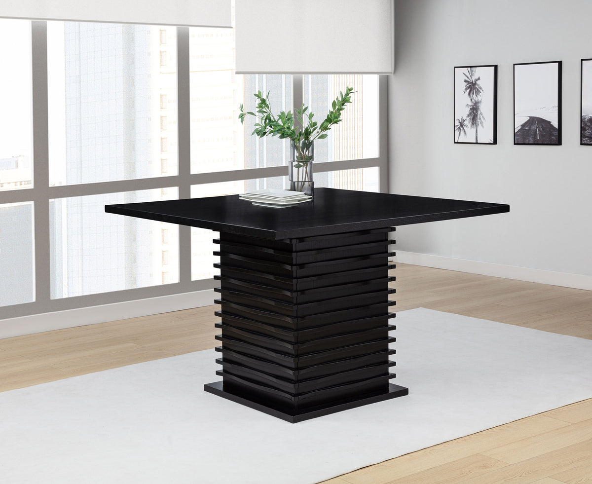 Stanton 54-inch Square Counter Height Dining Table with Pedestal Base Black