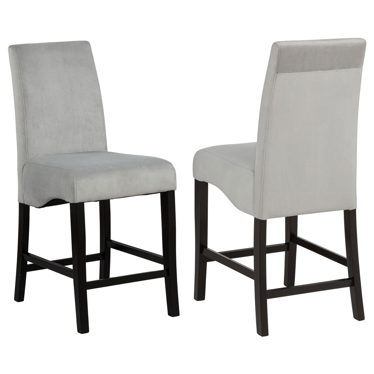 Stanton Velvet Upholstered Counter Height Chairs (Set of 2) Grey and Black