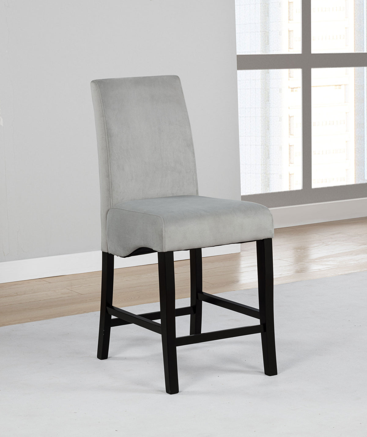 Stanton Velvet Upholstered Counter Height Chairs (Set of 2) Grey and Black