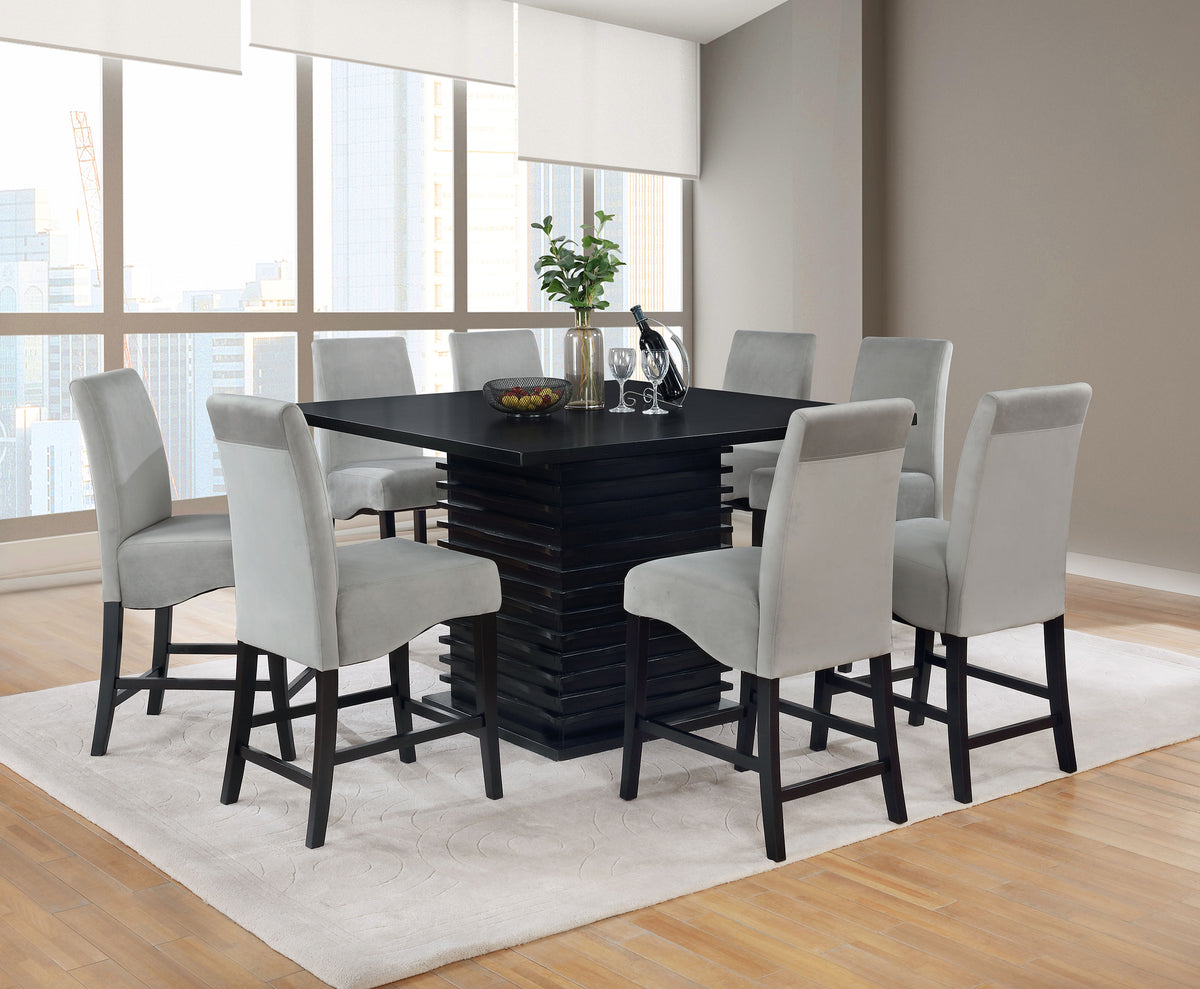 Stanton Velvet Upholstered Counter Height Chairs (Set of 2) Grey and Black