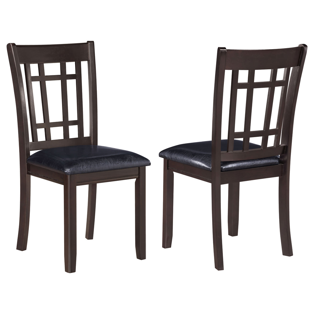 Lavon Wood Dining Side Chairs (Set of 2) Black and Espresso