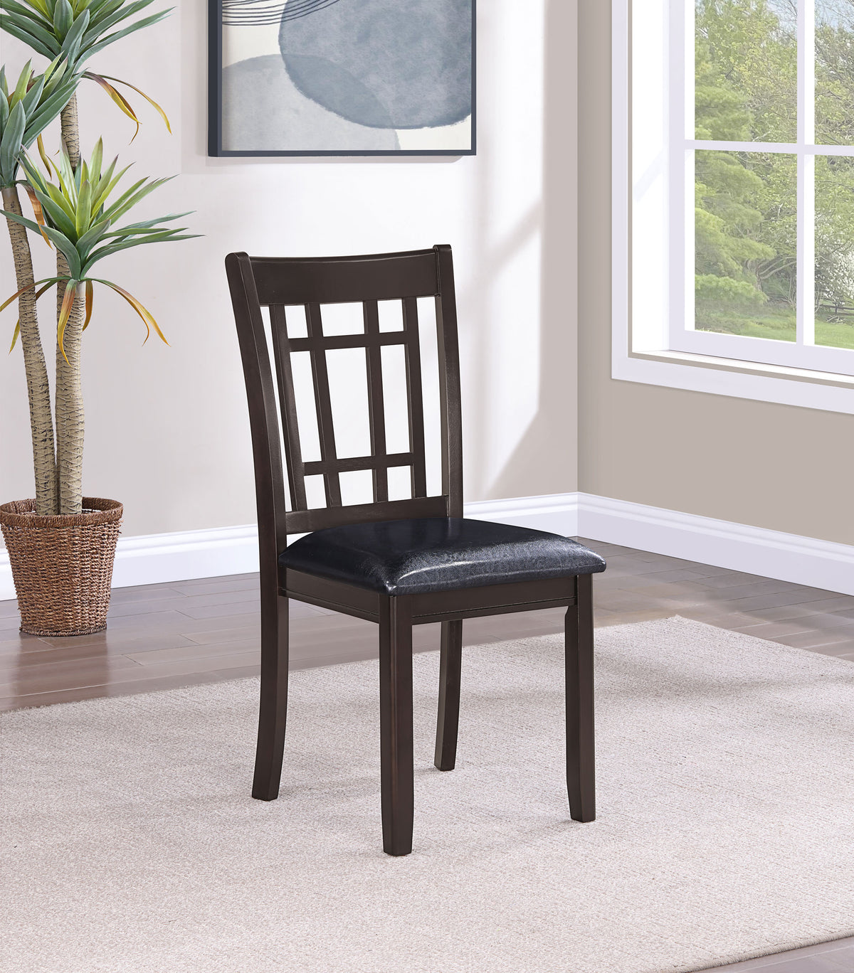 Lavon Wood Dining Side Chairs (Set of 2) Black and Espresso