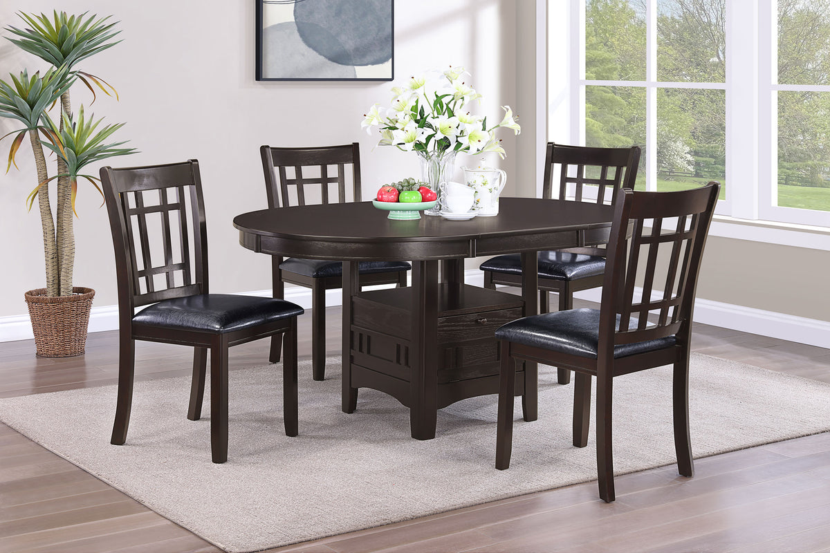 Lavon Wood Dining Side Chairs (Set of 2) Black and Espresso