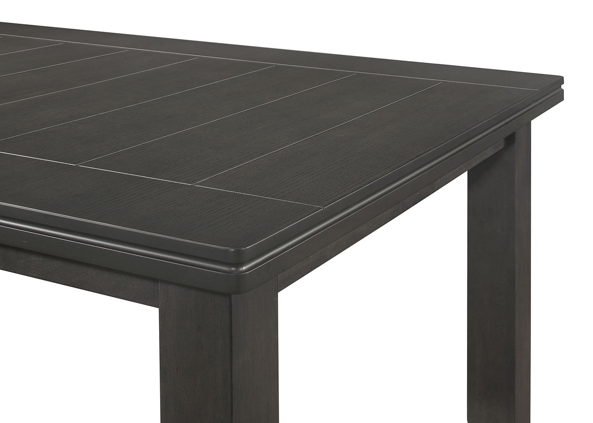 Dalila 66-inch Rectangular Plank Top Dining Table Dark Grey