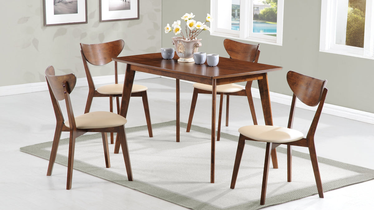 Kersey 5-piece Rectangular Dining Set Chestnut and Tan