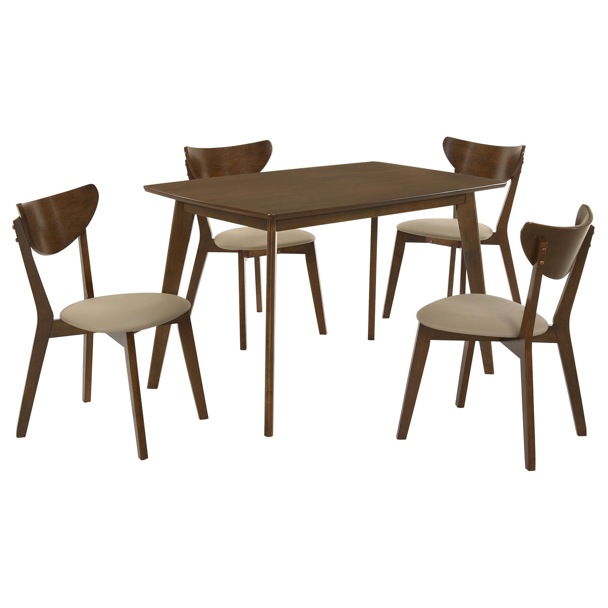 Kersey 5-piece Rectangular Dining Set Chestnut and Tan