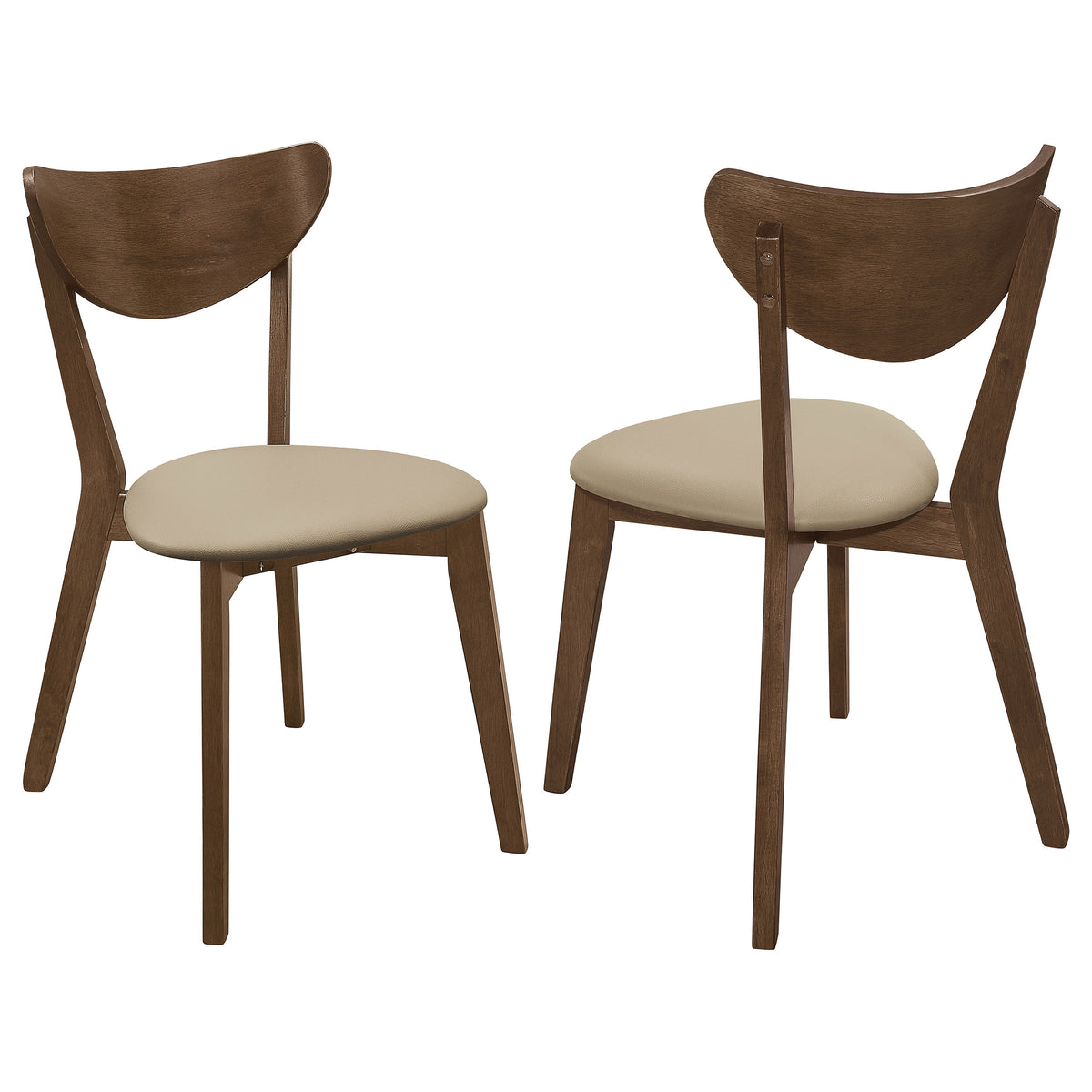 Kersey Curved Back Dining Side Chairs (Set of 2) Chestnut and Tan