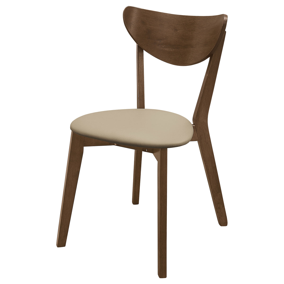 Kersey Curved Back Dining Side Chairs (Set of 2) Chestnut and Tan