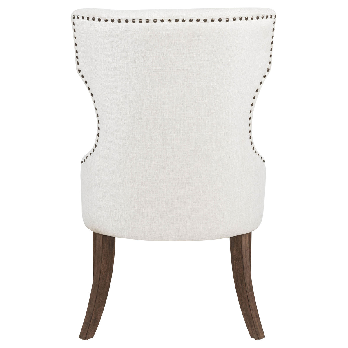 Baney Button-Tufted Wingback Dining Side Chair Beige and Dark Oak