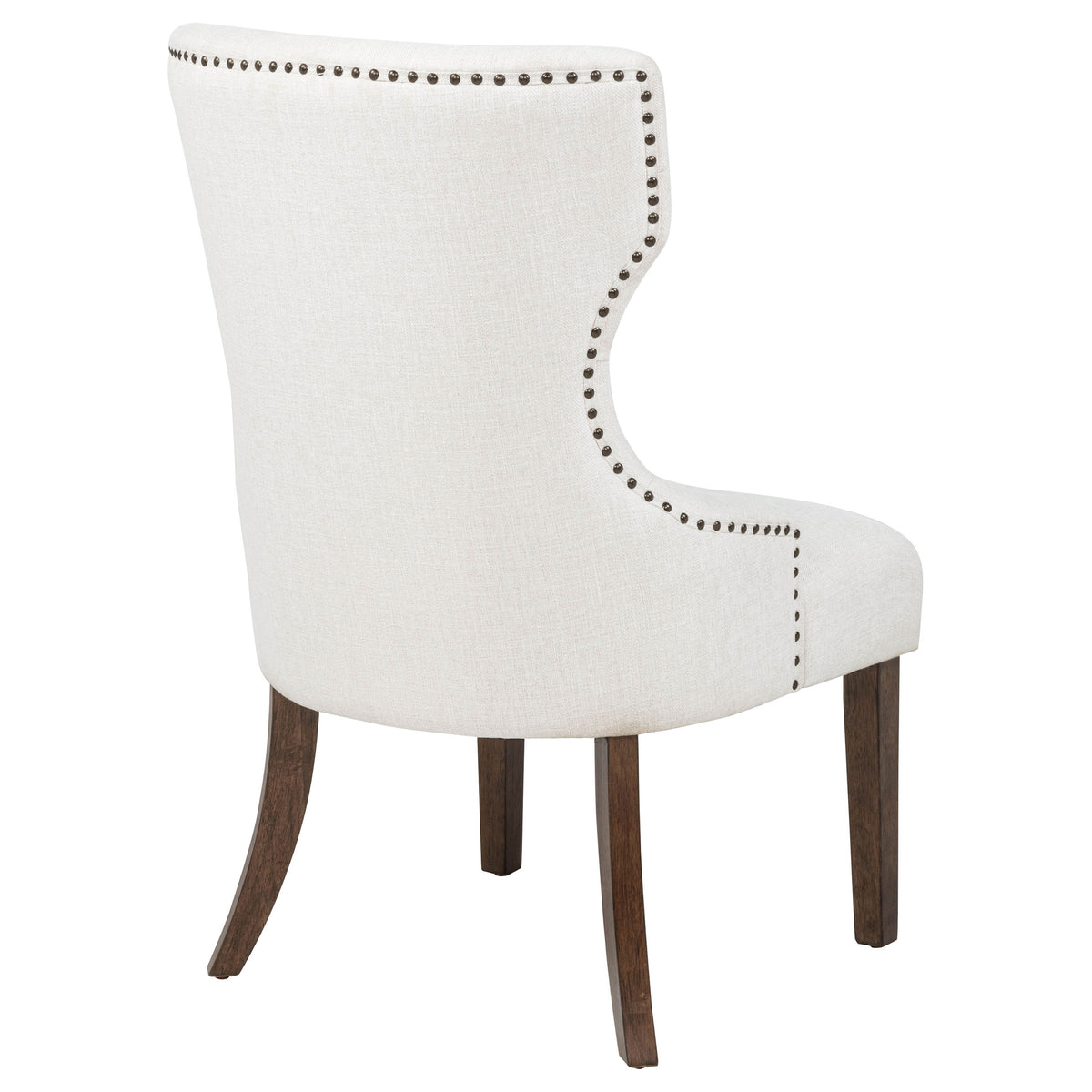 Baney Button-Tufted Wingback Dining Side Chair Beige and Dark Oak