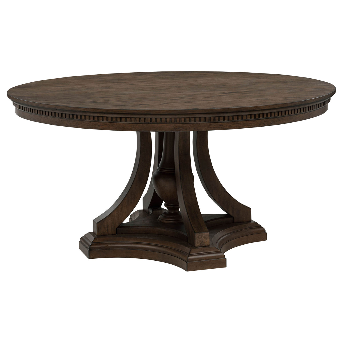 Ridgewell 5-piece Round Pedestal Dining Set Dark Oak and Beige