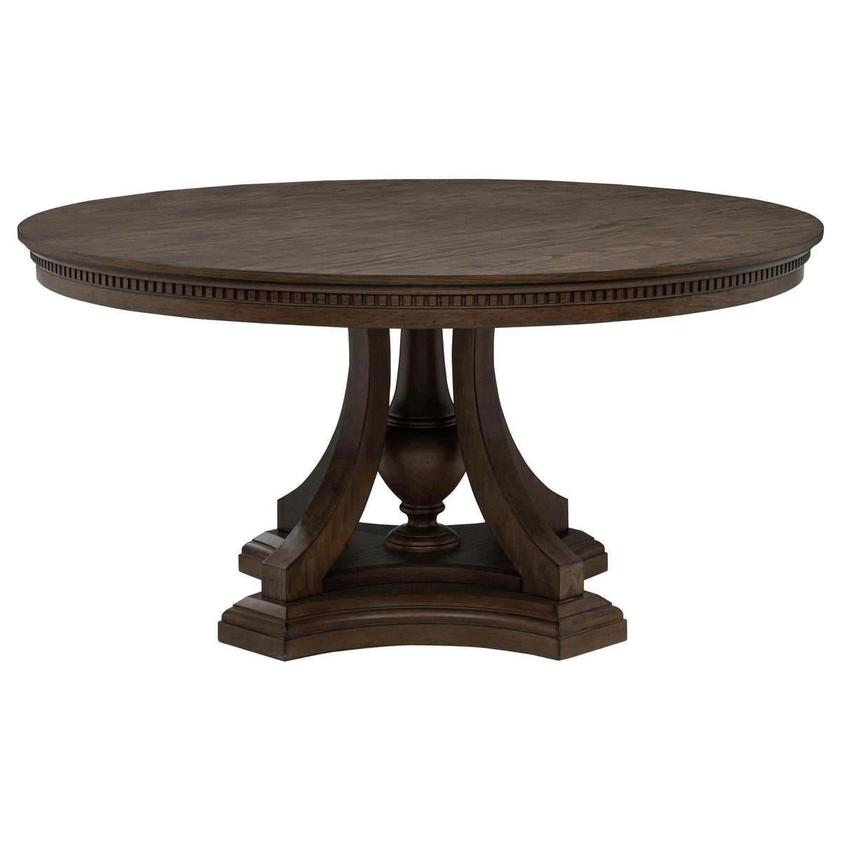 Ridgewell 5-piece Round Pedestal Dining Set Dark Oak and Beige
