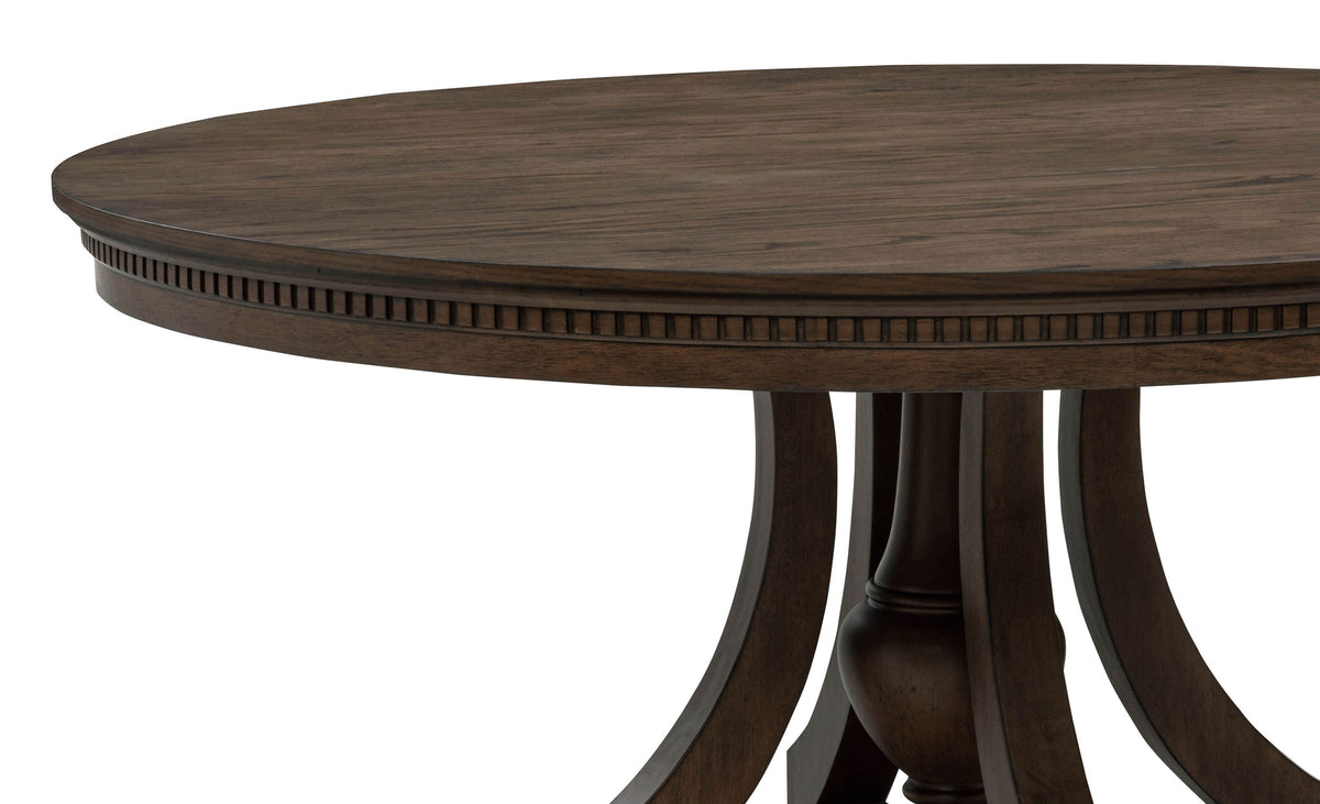 Ridgewell 60-inch Round Pedestal Dining Table Dark Oak