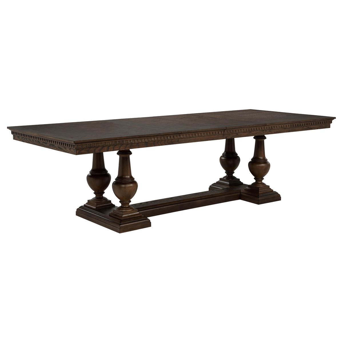 Ridgewell 7-piece Rectangular Trestle Dining Set Dark Oak and Beige
