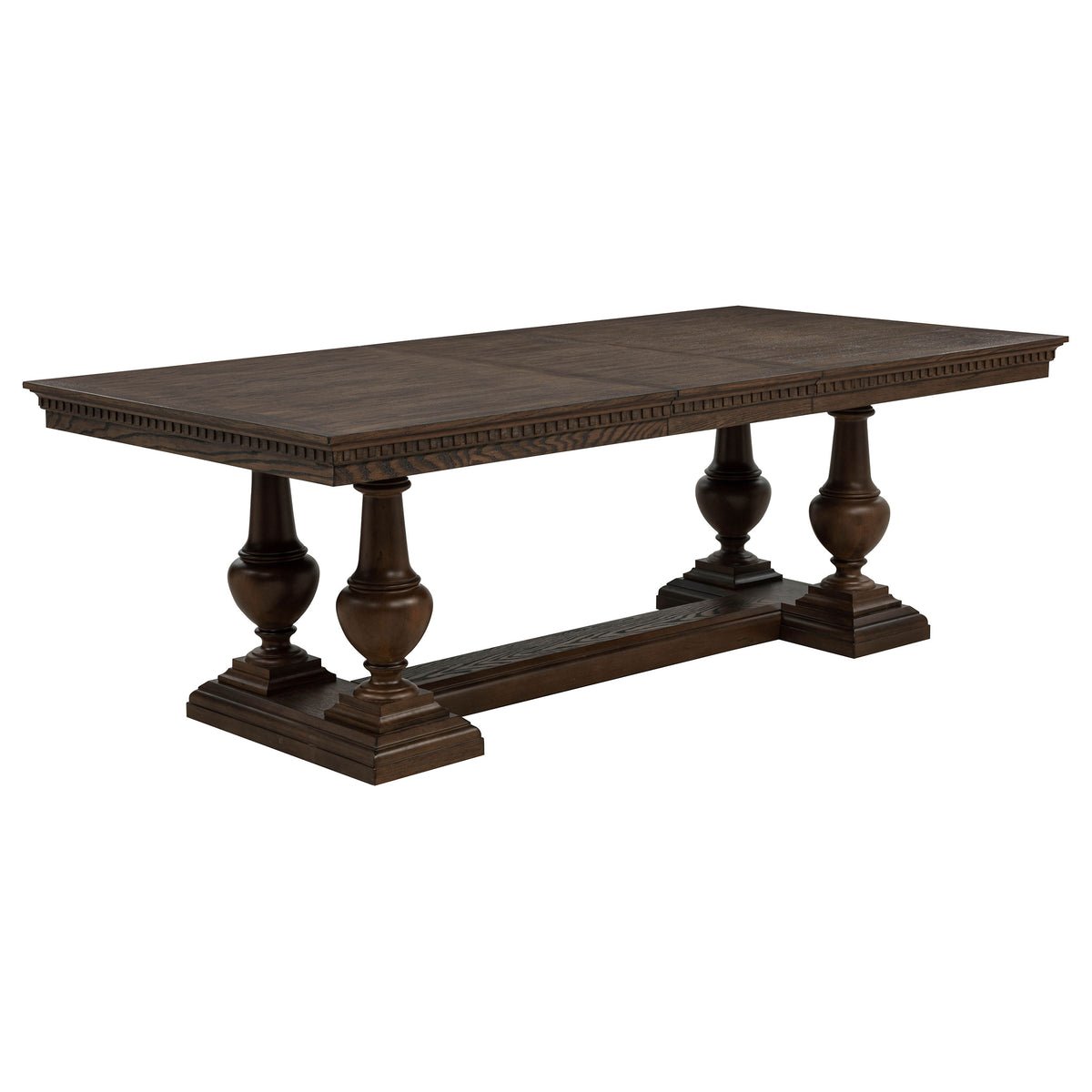 Ridgewell Rectangular Trestle Extension Dining Table Dark Oak