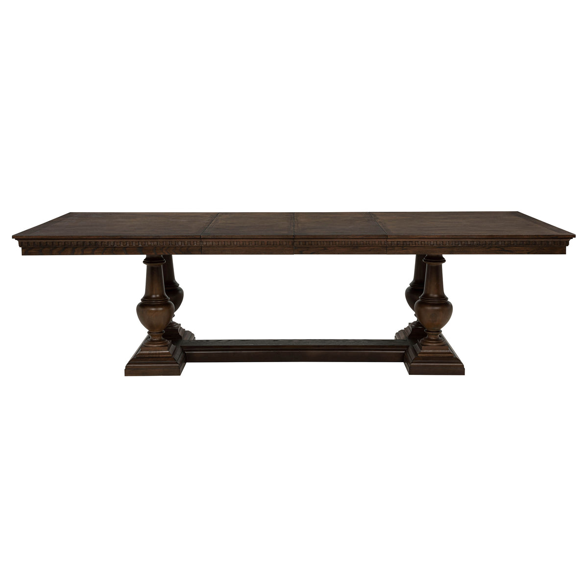 Ridgewell Rectangular Trestle Extension Dining Table Dark Oak