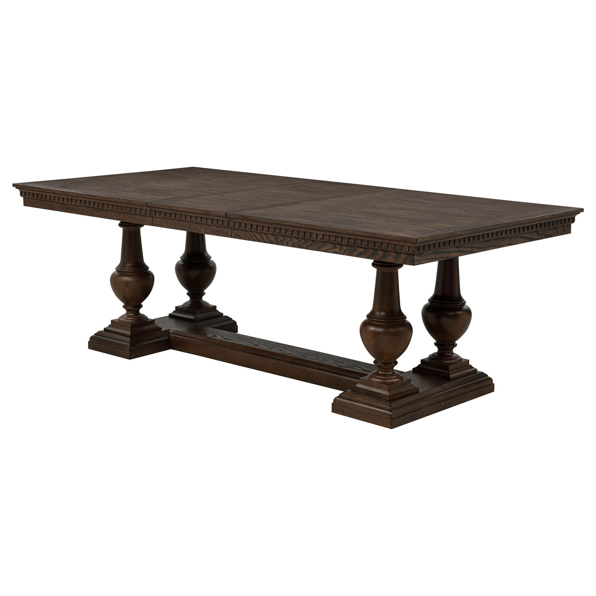 Ridgewell Rectangular Trestle Extension Dining Table Dark Oak