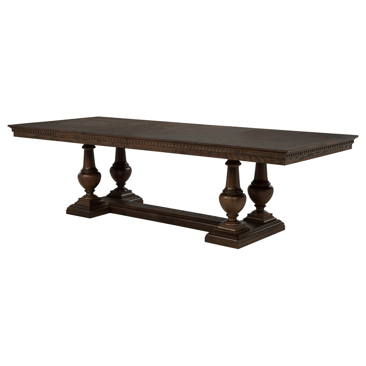 Ridgewell Rectangular Trestle Extension Dining Table Dark Oak