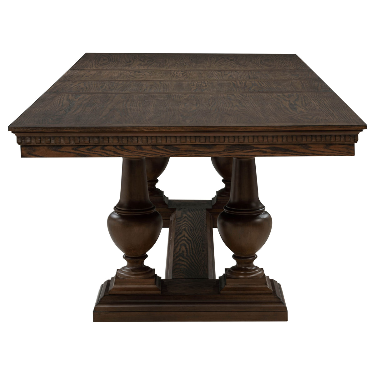 Ridgewell Rectangular Trestle Extension Dining Table Dark Oak
