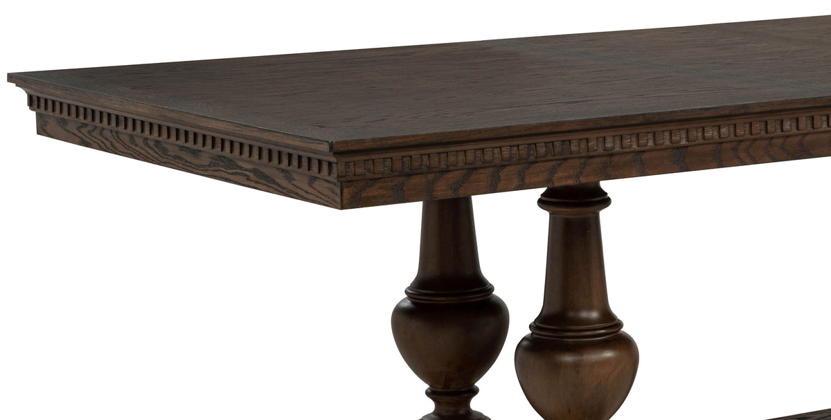 Ridgewell Rectangular Trestle Extension Dining Table Dark Oak