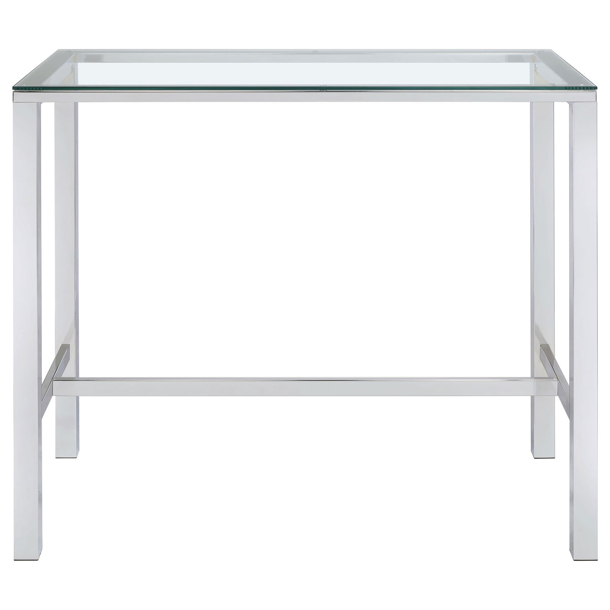 Tolbert 47-inch Rectangular Glass Top Bar Table Chrome