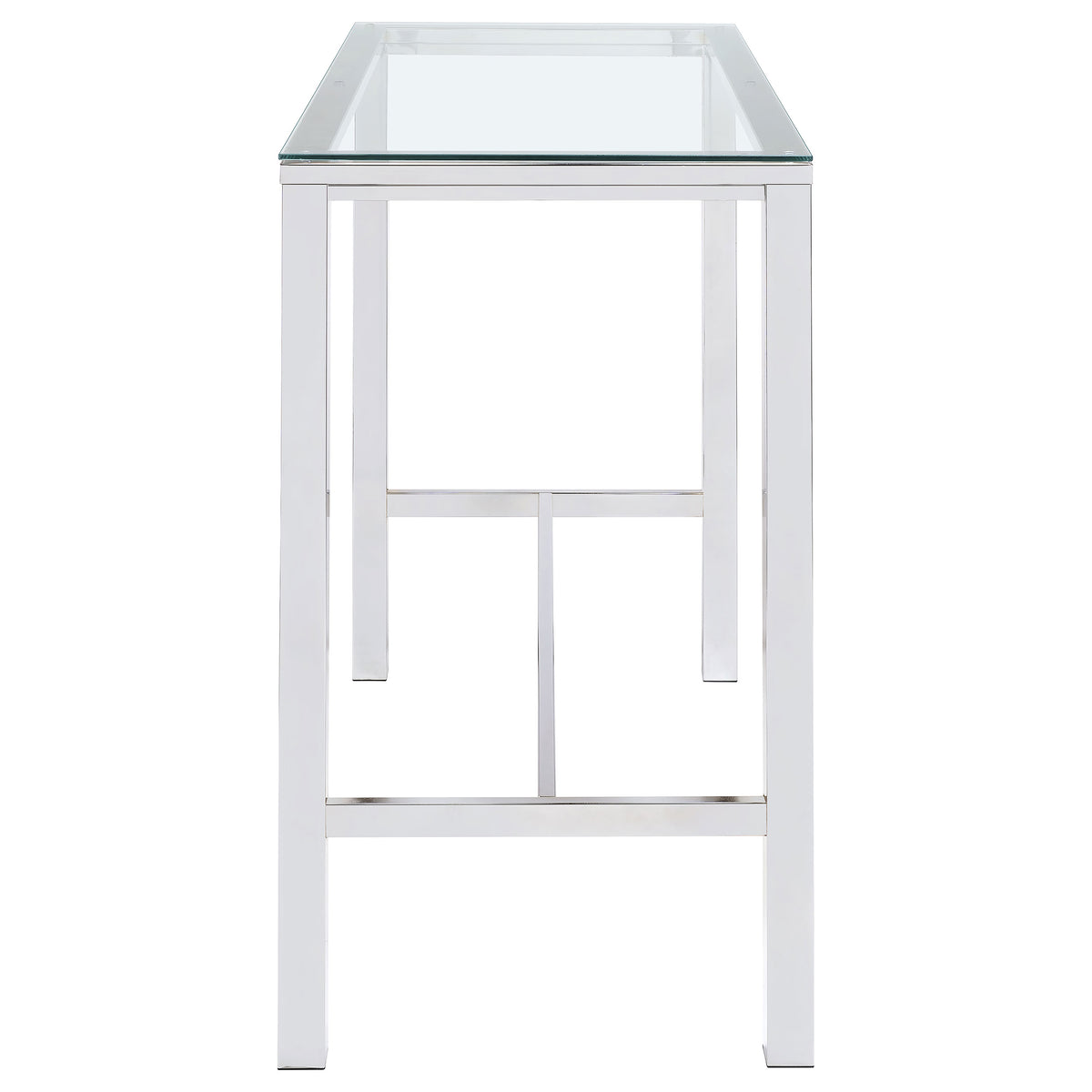 Tolbert 47-inch Rectangular Glass Top Bar Table Chrome